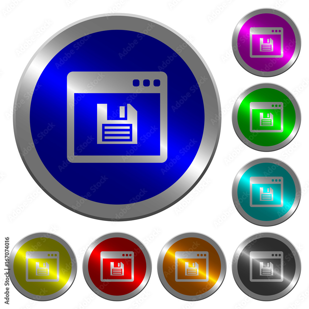 Save application luminous coin-like round color buttons Save application luminous coin-like round color buttons