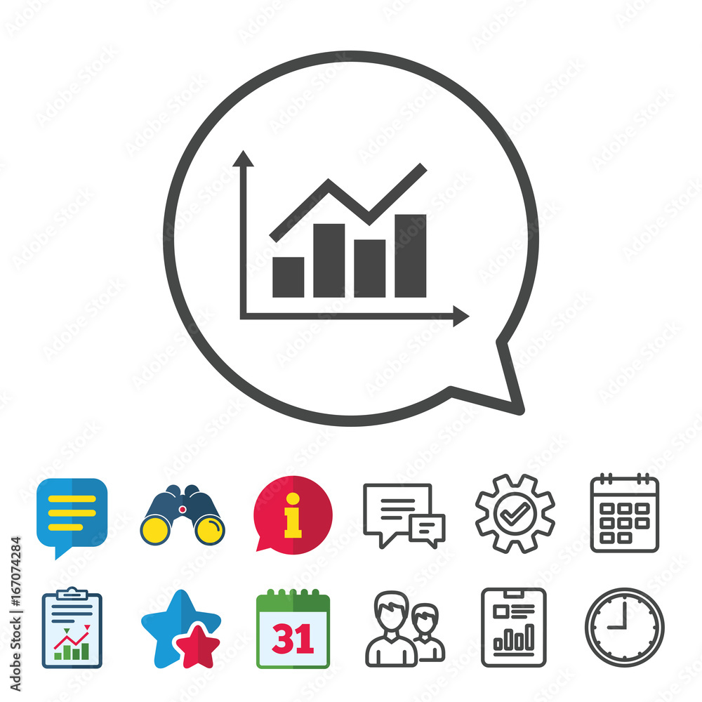 Graph chart sign icon. Diagram symbol. Graph chart sign icon. Diagram symbol.