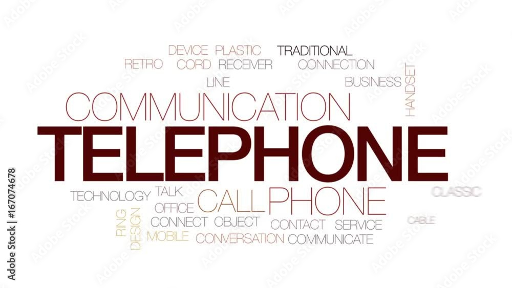 Telephone animated word cloud, text design animation. Kinetic typography. Telephone animated word cloud, text design animation. Kinetic typography.