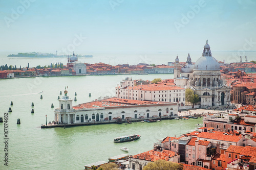Venice, Italy. View of the Grand Canal and the Cathedral of Santa Maria della Salute © Watercolor_Art_Photo