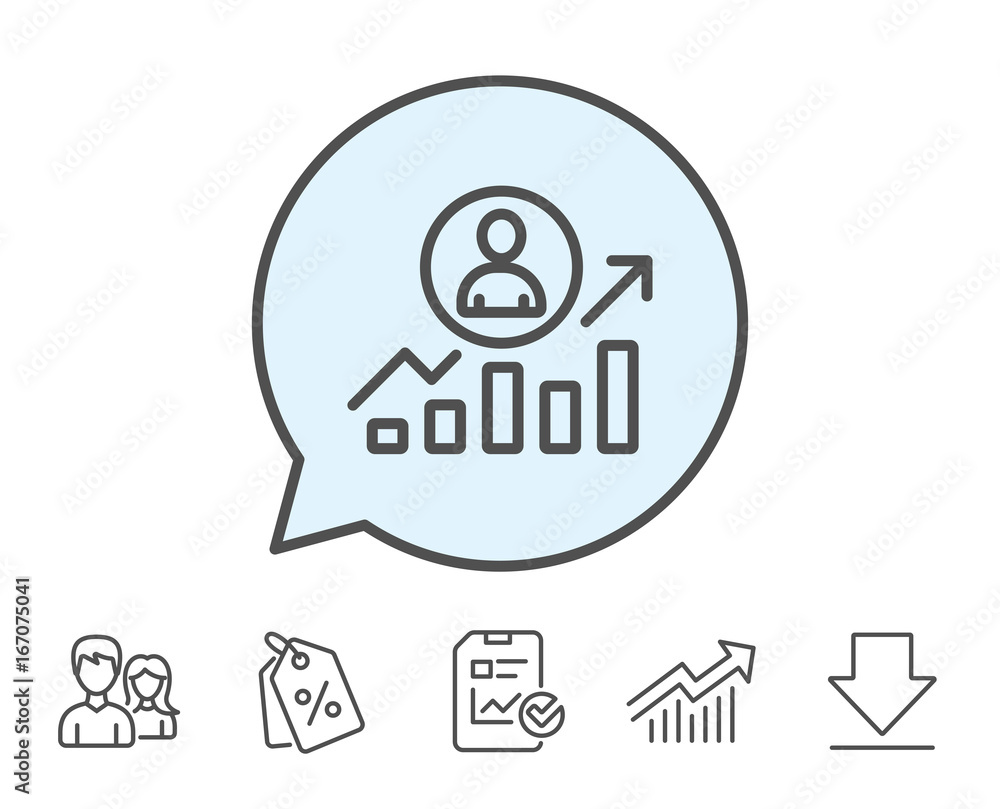 Business results line icon. Career Growth chart. Business results line icon. Career Growth chart.