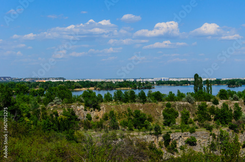 View on a city Komsomolsk and river Dnieper