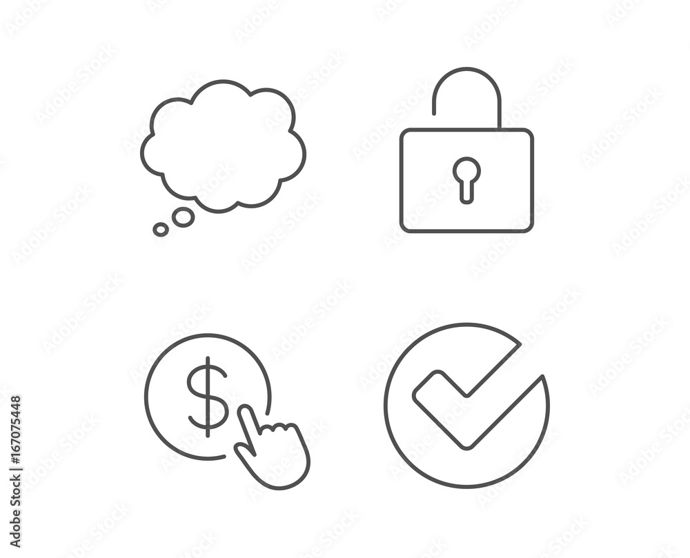Locker, Check and Comic speech bubble line icons. Locker, Check and Comic speech bubble line icons.