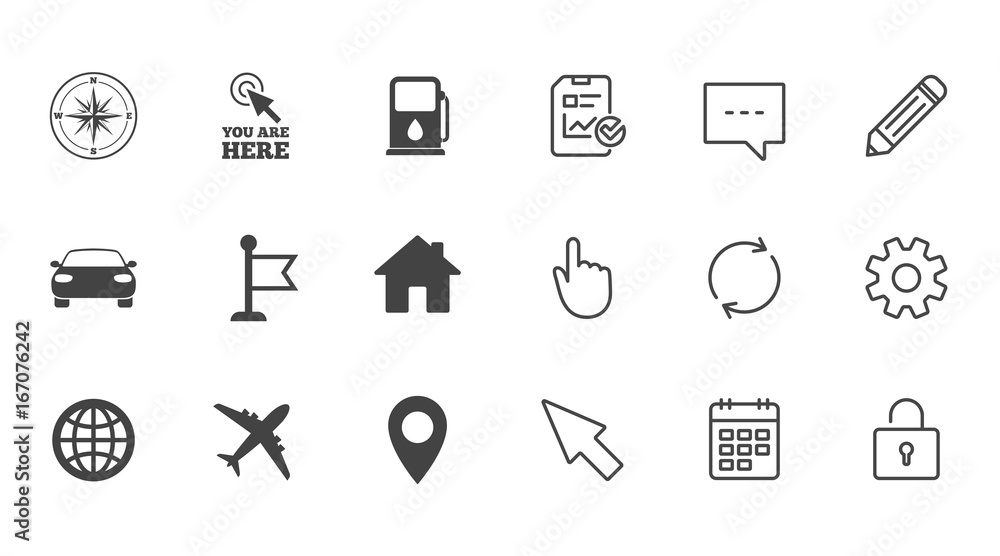 Navigation, gps icons. Windrose, compass signs. Navigation, gps icons. Windrose, compass signs.