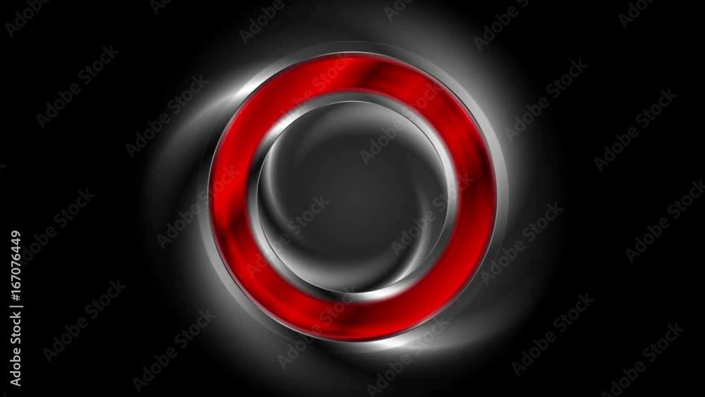 Red glossy ring on black background abstract motion design. Seamless ...