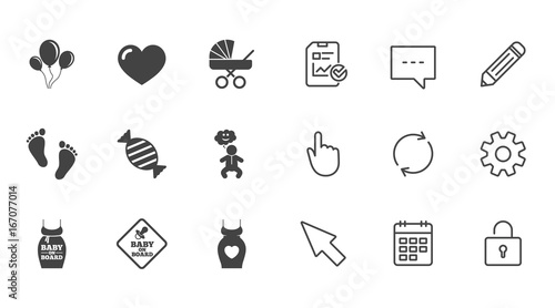 Pregnancy, maternity and baby care icons.