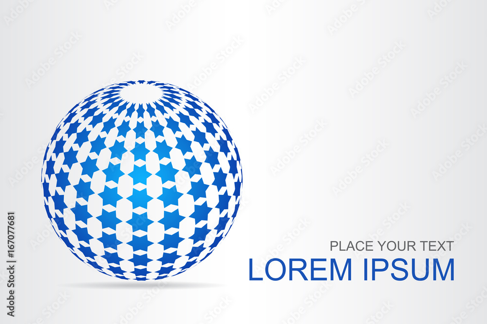 Logo stylized spherical surface with abstract shapes Logo stylized spherical surface with abstract shapes