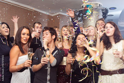 Photography Crowd Of Young People Having A New Year's Party