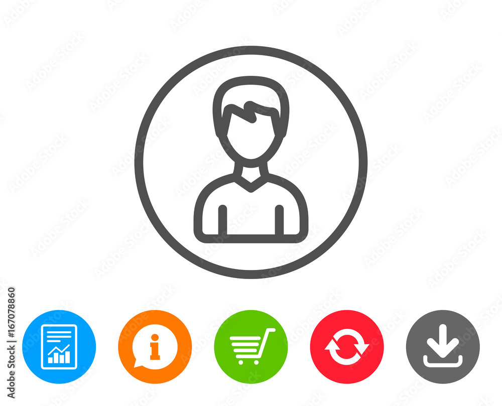 User line icon. Male Profile sign. User line icon. Male Profile sign.