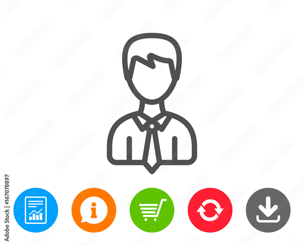 Male User line icon. Male Profile sign. Male User line icon. Male Profile sign.