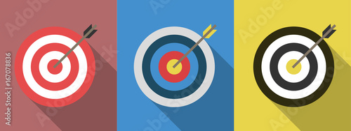 Set of targets with arrows. Target flat icons photo
