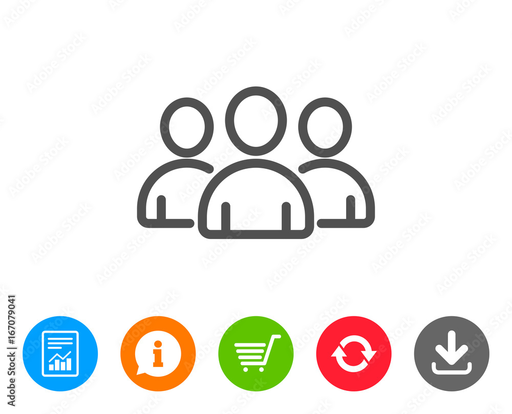 Group line icon. Users or Teamwork sign. Group line icon. Users or Teamwork sign.