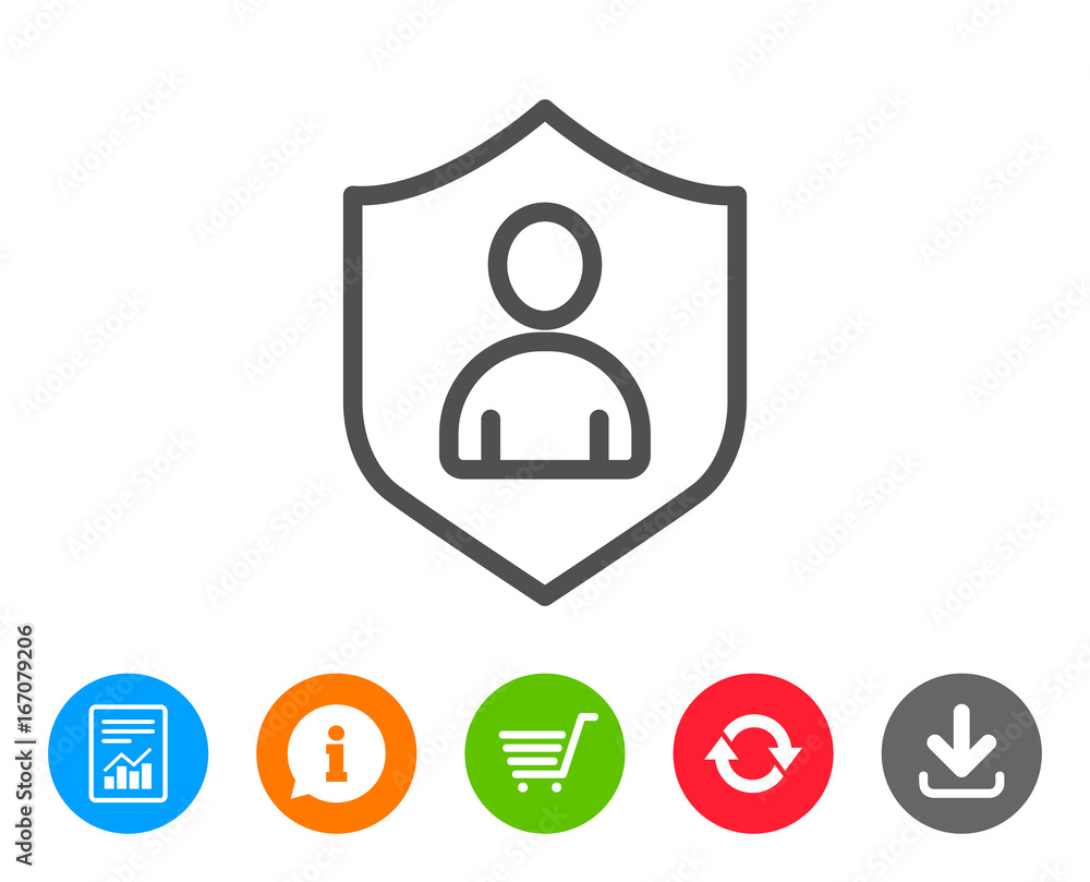 User Protection line icon. Profile Avatar sign. User Protection line icon. Profile Avatar sign.