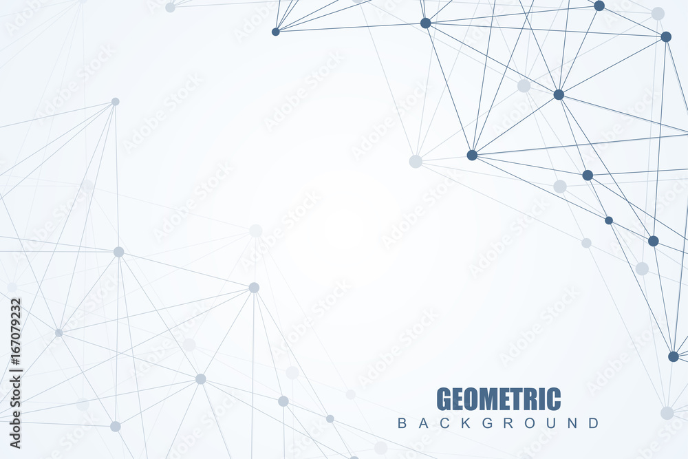 Geometric abstract background with connected line and dots. Structure molecule and communication. Scientific concept for your design. Medical, technology, science background. illustration. Geometric abstract background with connected line and dots. Structure molecule and communication. Scientific concept for your design. Medical, technology, science background. illustration.
