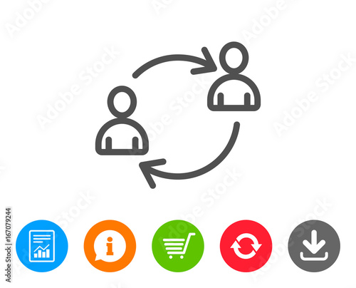 Teamwork line icon. Profile Avatar sign.