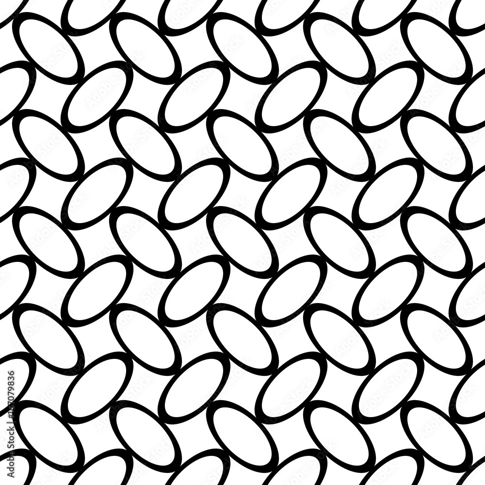 Black and white abstract seamless geometric ellipse grid pattern - monochrome vector background graphic design Black and white abstract seamless geometric ellipse grid pattern - monochrome vector background graphic design
