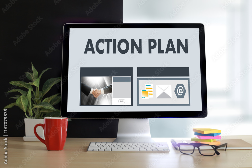 ACTION PLAN Strategy Vision Planning , Creative Development Process , business man of plan ACTION PLAN Strategy Vision Planning , Creative Development Process , business man of plan