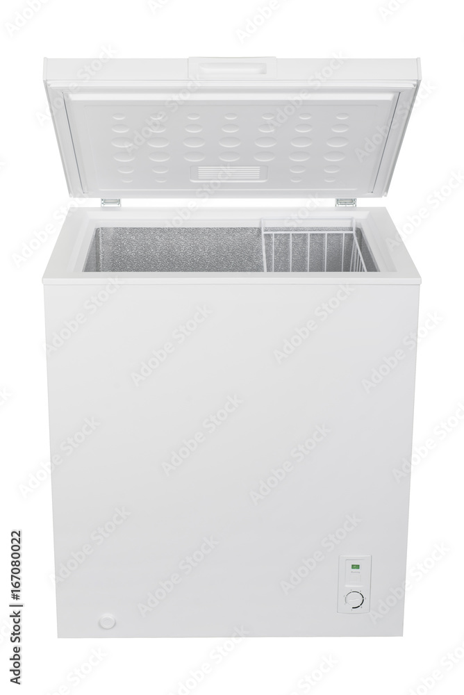 White refrigerator isolated on white background White refrigerator isolated on white background
