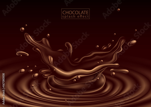 chocolate advertising design, high detailed realistic illustration