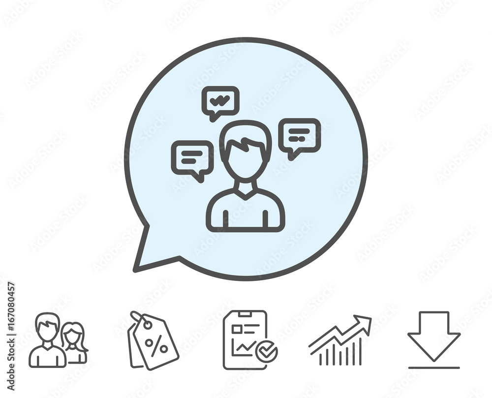 Chat Messages line icon. Conversation sign. Chat Messages line icon. Conversation sign.