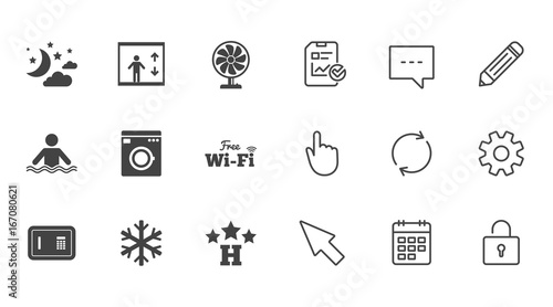 Hotel, apartment service icons. Wifi internet.