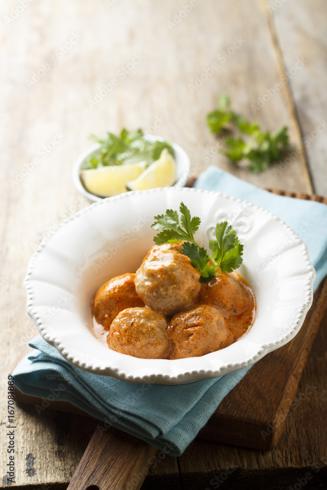 Meatballs in tomato and sour cream sauce Meatballs in tomato and sour cream sauce