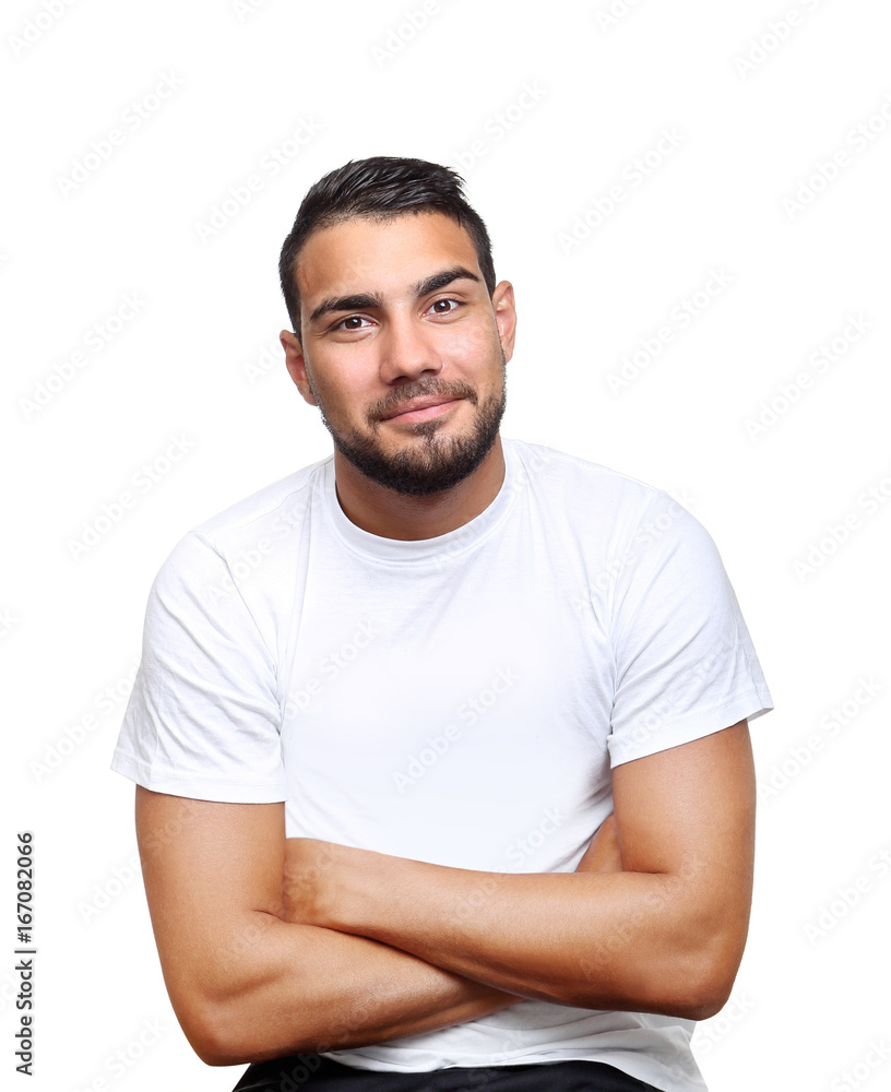 Young man portrait on white Young man portrait on white