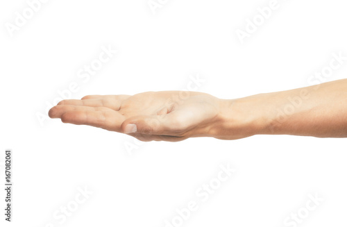 Man hands isolated is on white background