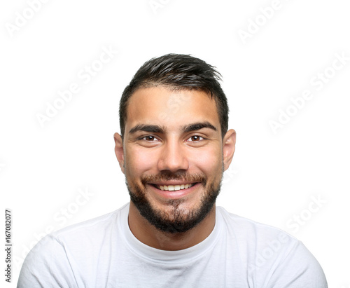 Young man portrait on white