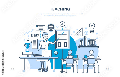 Teaching, education and training, learning, modern system of education.