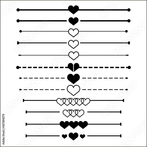 web dividers set heart design eps 10 vector