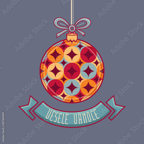 Czech language. Vesele Vanoce. Christmas message. 