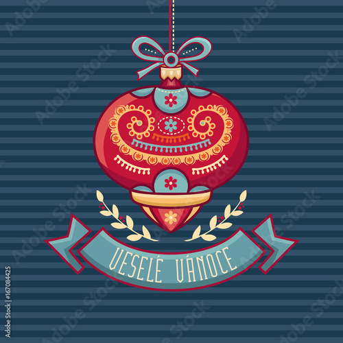 Czech language. Vesele Vanoce. Christmas message. 