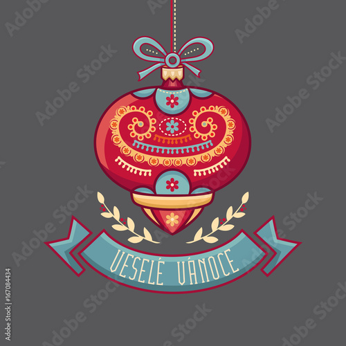 Czech language. Vesele Vanoce. Christmas message. 