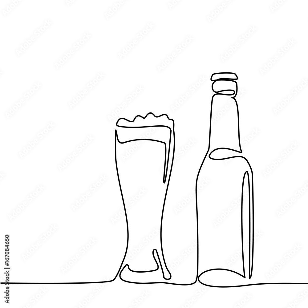 Cartoon drawing concept of bottle of beer showing cute wink eye Stock  Vector | Adobe Stock