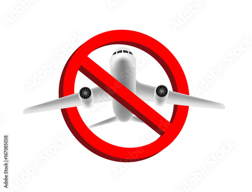 no air plane flying  prohibition sign vector