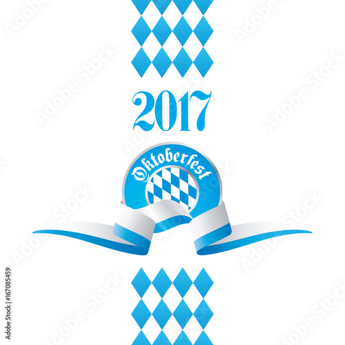Oktoberfest 2017 Bavaria flag ribbon logo icon