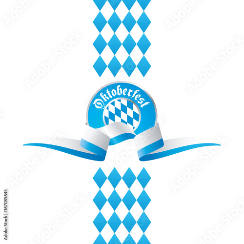 Oktoberfest Bavaria flag ribbon logo icon