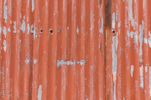 Corrugated sheet, sheet metal, old, cracked lacquer