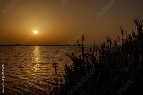 Orange sunset on the lake 2