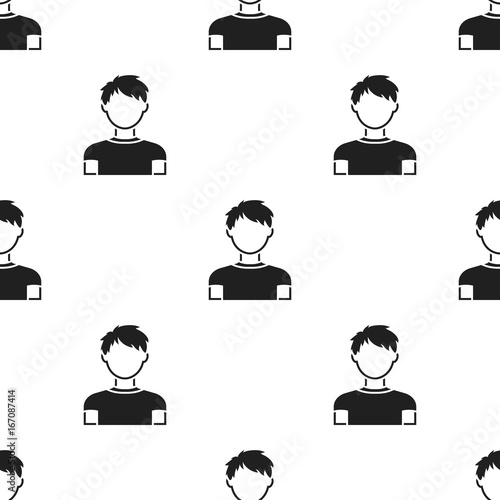 Redhead boy icon black. Single avatar,peaople icon from the big avatar black.