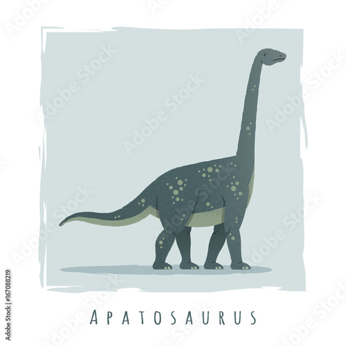 Cartoon print of apatosaurus