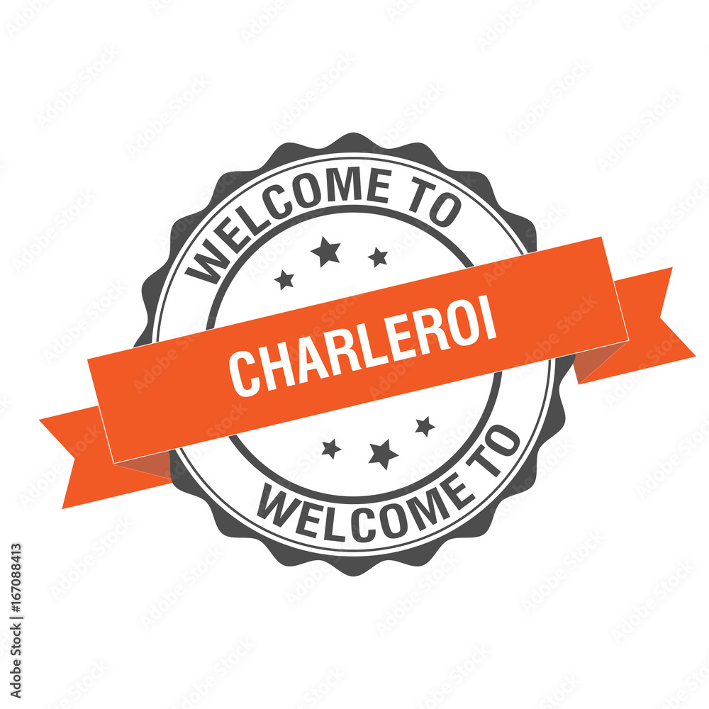 Fototapeta premium Welcome to Charleroi stamp illustration