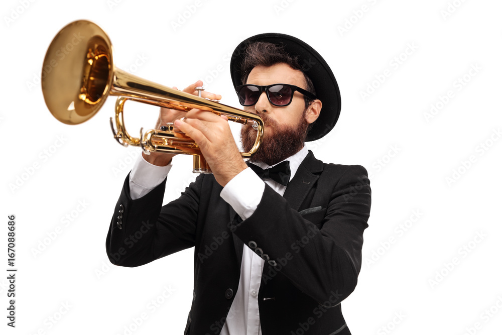 Fototapeta premium Musician playing a trumpet