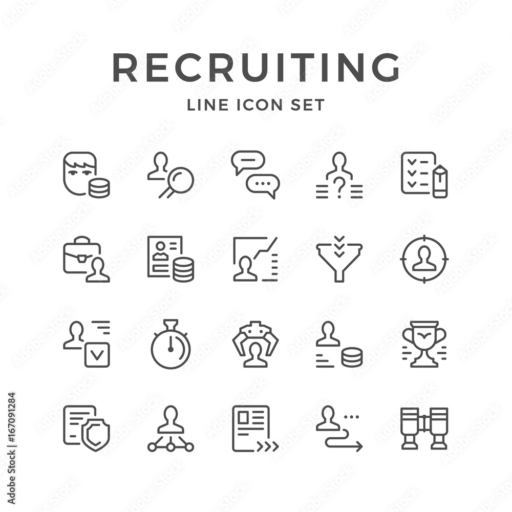 Set line icons of recruiting Set line icons of recruiting