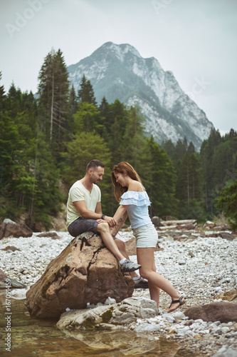 Young lovers dating in the Alps © matrairenata