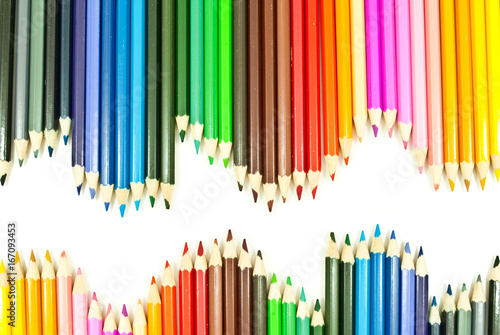 Colorful pencil isolated on the white background.