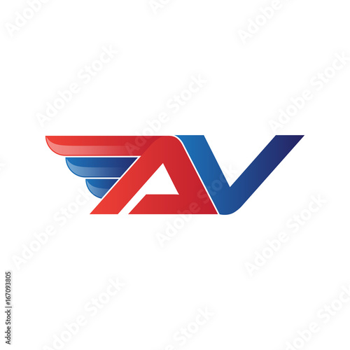 fast initial letter logo vector wing