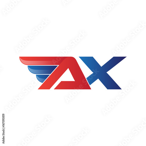 fast initial letter logo vector wing