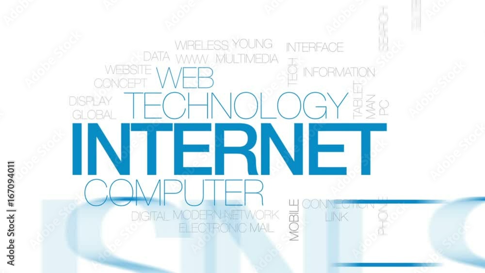 Internet animated word cloud, text design animation. Kinetic typography. Internet animated word cloud, text design animation. Kinetic typography.